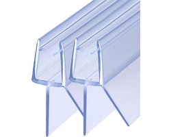 Doucheafdichting, 2 x 100 cm, doucheafdichtingen voor douchedeuren, douchecabines en badkuip, 4/5/6 mm, transparante afdichting, glazen deur, waterafstotende reserveafdichting voor douche,