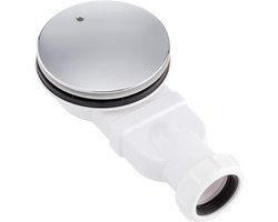 Doucheafvoer - Extra Plat Douchebak Sifon Slim - Kunststof - Douche Afvoergarnituur - Zijafvoer van het Douchedienblad - Haarzeef - Anti-odor - Inbouwhoogte 40mm - Voor Gatmaat 90mm - 225*115*55mm - Zilver