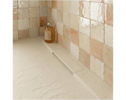 Douchebak Steenlook - Douchevloer Zand - Moderne Badkamer - Antibacteriële Behandeling - 90x90x3 cm - Beige