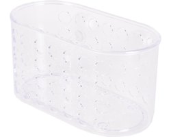 Douchebakje transparant met zuignappen - 15.5 x 8 x 8 cm - inhoud 1 liter - Voordeelset 3 stuks!!