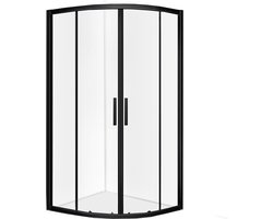 Douchecabine - 100x100 - Kwartrond - Mat Zwart - Schuifdeur - Hoekinstap
