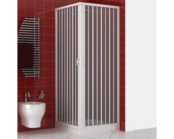 Douchecabine 80 x 80 cm met hoekopening en vouwdeuren - Verstelbare PVC douchecabine in het wit