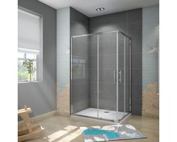Douchecabine 80x100x185cm ,6mm veiligheidsglas,2 schuifdeuren