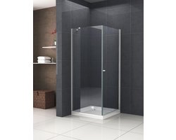 Douchecabine 90 x 90 cm helder glas zonder douchebak