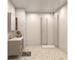 Douchecabine 90x120x195cm Opvouwbare 6mm NANO Easyclean veiligheidsglas glanzend chroom profiel