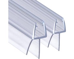 Douchecabine Afdichting 2 x 100 cm, Glazen Dikte 4-6 mm, Verlengde Rubberen Randen, PVC Doucheafdichting voor Douche en Badkuip