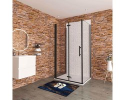 Douchecabine B:90xD:100xH:195cm, draaideur met zijpanelen, 6mm transparant, gemakkelijk te reinigen gehard glas, stabilisatiestang 70-120cm (verstelbaar), glanzend chromen profiel.