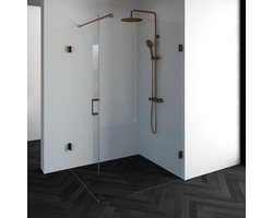 Douchecabine Compleet Just Creating 2-Delig Profielloos 120x100 cm Koper