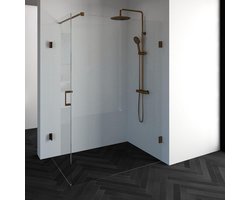 Douchecabine Compleet Just Creating 2-Delig Profielloos 140x90 cm Koper