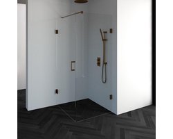 Douchecabine Compleet Just Creating 2-Delig Profielloos 90x90 cm Koper