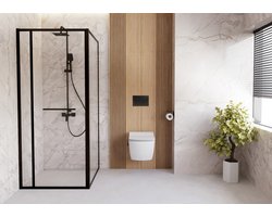Douchecabine Deante Blur KQB_N099P zwart 90x90 cm - Unieke draai schuifdeur - Antikalk Nano Coating