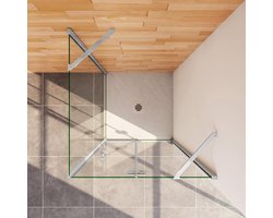 Douchecabine - Douchehoek Douchewand - Badkamer Vernieuwen - Nano Coating Glas - 90x76x185cm - Transparant