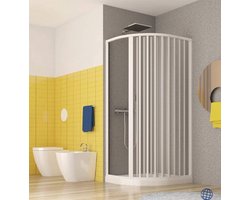 Douchecabine halfrond - Vouwcabine douche - Badkamer vernieuwen - Omkeerbare deur - 80 x 100 cm - Zilver