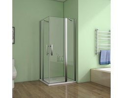 douchecabine hoekinstap 100x90x195cm,douchewand,dubbele draaideur douchecabine,6mm helder nano veiligheidsglas antikalk