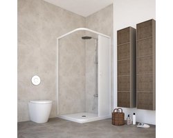 Douchecabine met zijdelingse vouwopening en aanpasbare grootte