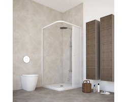 Douchecabine met zijdelingse vouwopening en aanpasbare grootte