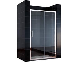 Douchecabine Schuifdeur 130cm Helder Glas Hoogte 185cm Verstelbaar