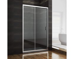 Douchecabine Schuifdeur - Glazen Douchedeur - Badkamer Vernieuwen - Verstelbaar Aluminium Frame - 170x185 cm - Zilver