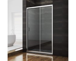Douchecabine Schuifdeur - Glazen Douchedeur - Badkamer Vernieuwen - Verstelbaar Frame - 120x185 cm - Zilverkleurig