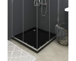 Douchecabine Set - Douchehoek Inclusief - Moderne Badkamer - Vast Glaspaneel - 80x80 cm - Zwart