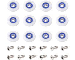 Douchecabine Wieltjes - Reserveonderdelen Glazen Deur - 12 Stuks - 23 mm - Schuifdeur Wielen - Rolgeleiding