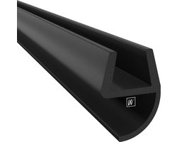 Douchedeur afdichting - Douchestrip rubber - Badkamer droog houden - UV en schimmelbestendig - 2000 mm lengte - Optisch zwart