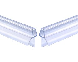 Douchedeur afdichting reserveafdichting 2 x 60 cm voor 4 mm/5 mm/6 mm glazen deur diktes douchecabines badkuip met waterafstotende doucheafdichting verlengde rubberen lippen glazen deur