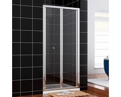 Douchedeur Vouwdeur - Douchecabine Inloopdouche - Ruimte Besparen - Verstelbaar Frame - 90 x 185 cm - Zilver