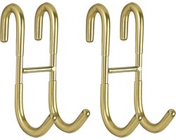 douchedeurhaken (2-Stuks) goud - RVS - voor badkamer frameloze glazen zuigmondhaken - voor badkamer frameloze glazen douchedeur, handdoekhaken, douche, glazen wand, douchehaken zonder boren