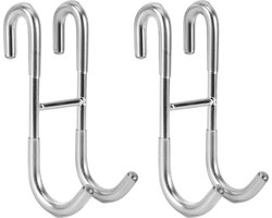 douchedeurhaken (2-Stuks) zilver - RVS - voor badkamer frameloze glazen zuigmondhaken - voor badkamer frameloze glazen douchedeur, handdoekhaken, douche, glazen wand, douchehaken zonder boren