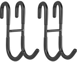 douchedeurhaken (2-Stuks) zwart - RVS - voor badkamer frameloze glazen zuigmondhaken - voor badkamer frameloze glazen douchedeur, handdoekhaken, douche, glazen wand, douchehaken zonder boren