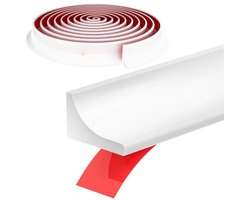 Douchedorpels-Drempel Waterbarrière - Zelfklevende Siliconen Waterdichte Dam - Badkamer Droog Nat Scheiding Waterdichte Barrière - Douche Deur Onderkant Afdichting Spatlijst - Keuken Wastafel Badrandbescherming Afdichtstrip, 3 Meter, Wit