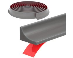 Douchedorpels-Drempel Waterbarrière - Zelfklevende Siliconen Waterdichte Dam - Badkamer Droog Nat Scheiding Waterdichte Barrière - Douche Deur Onderkant Afdichting Spatlijst - Keuken Wastafel Badrandbescherming Afdichtstrip, 3 Meter, Grijs