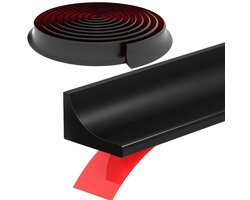 Douchedorpels-Drempel Waterbarrière - Zelfklevende Siliconen Waterdichte Dam - Badkamer Droog Nat Scheiding Waterdichte Barrière - Douche Deur Onderkant Afdichting Spatlijst - Keuken Wastafel Badrandbescherming Afdichtstrip, 3 Meter, Zwart