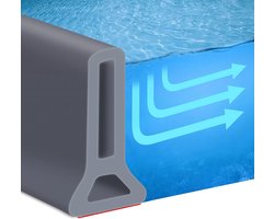 Douchedrempel, waterdam, waterblokkering, douchevloer, siliconen doucheafdichting, afdichtstrip, douche, badwaterbarrière (105 cm, grijs)