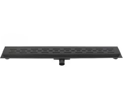 Douchegoot 90 cm Zwart RVS – Afvoer voor Inloopdouche met Uitneembaar Rooster