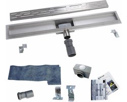 Douchegoot RVS FLENS - 90 CM - Met Uitneembaar Sifon & Uitneembaar Haarfilter