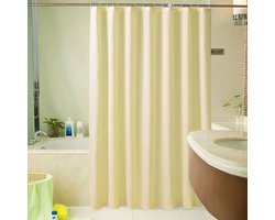 Douchegordijn 120 x 200 cm Badgordijn EVA Waterdicht Anti Schimmel Badkamergordijn met 8 Douchegordijn Haken Wasbaar Shower Curtain voor Badkamer Badkuip - Geel