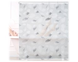 douchegordijn - 140 x 240 cm - bladeren - rolgordijn douche - zwart-wit
