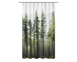 Douchegordijn 150x200 cm Groen – Fotoprint Bos Design – Waterafstotend Polyester – OEKO-TEX® Badkamer Gordijn