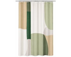 Douchegordijn 150x200 cm Groen – Modern Polyester Douchegordijn – Waterafstotend – OEKO-TEX® – Abstract Design