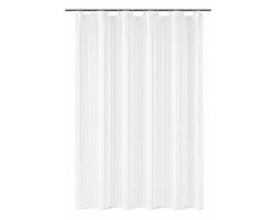 Douchegordijn 150x200 cm Wit – Waterafstotend Badkamer Gordijn – OEKO-TEX® – Douchegordijn met Oogringen – Modern Gestreept Design – Voor Bad en Douche