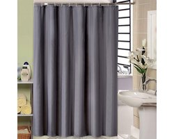 Douchegordijn 180 x 200 cm Badgordijn EVA Waterdicht Anti Schimmel Badkamergordijn met 12 Douchegordijn Haken Wasbaar Shower Curtain voor Badkamer Badkuip - Antraciet
