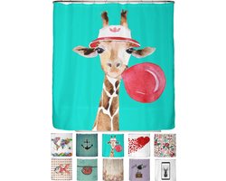 Douchegordijn 180x200 cm - Giraffe - gerecycled materiaal - anti-schimmel, hygiënisch - SnelShoppen