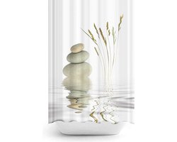 Douchegordijn 240 x 200 cm - Extra Groot - Polyester - Waterdicht - Sneldrogend - Anti Schimmel -Wasbaar - Zen