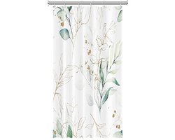 Douchegordijn Anti Schimmel - 120*180cm waterdicht polyester douchegordijn - Eucalyptus douchegordijn - Met ringen - Badscheidingsgordijn - Douchegordijn geschikt voor badkamer, slaapkamer, keuken - Groen