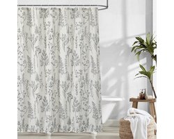 Douchegordijn Anti Schimmel - plant- Douche Gordijn 180X120 cm - Shower Curtain - Waterdicht- Polyester-Douche Gordijnringen-Bohemen