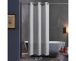 Douchegordijn Anti Schimmel Polyester Stof Waterdicht Douche Gordijnen Wasbaar Textiel voor Hoekbadkuip of De Badkamer Grijs 270x180cm.