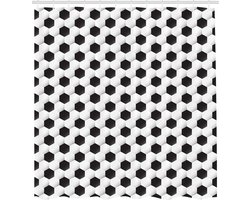 Douchegordijn Anti Schimmel -Zwart/Wit- Douche Gordijn 140X180cm - Shower Curtain - Polyester-Douche Gordijnringen- Waterdicht