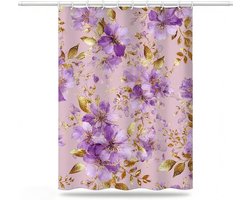 Douchegordijn - Badgordijn Waterdicht - Badkamer Decoratie - Sneldrogend Polyester - 200 x 220 cm - Paars